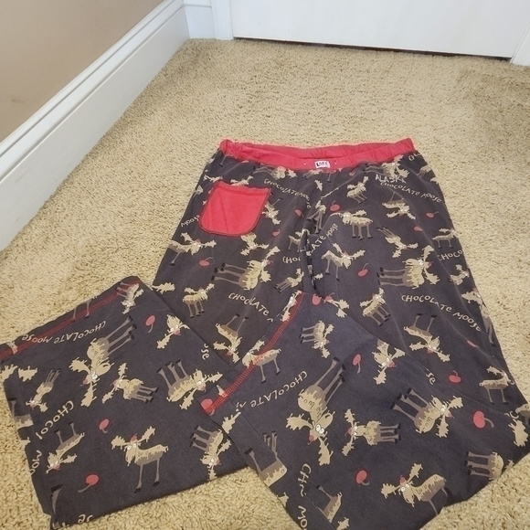Lazy One Don't Wake The Bear 2pc Women's Small Pjs sleep‎ pants Chocolate Moose - Picture 5 of 7